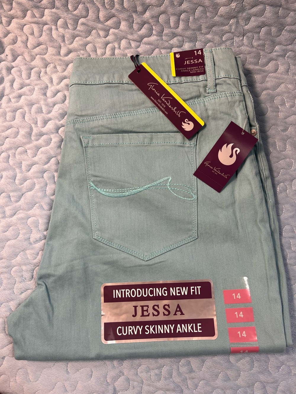 Gloria Vanderbilt Jessa Curvy Skinny Ankle Jeans - Mint